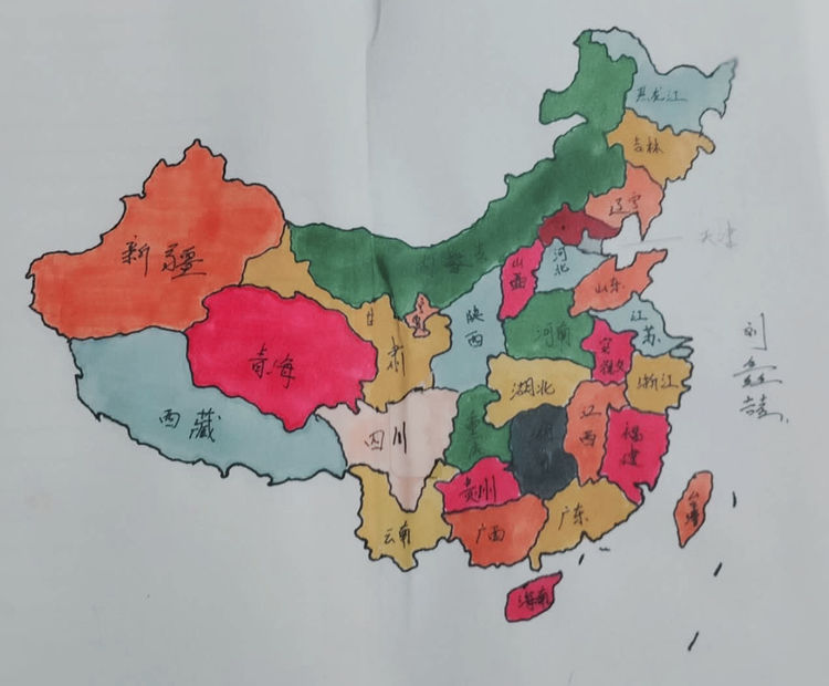我眼中的大中国沈阳市广全学校初二年级手绘中国地图展示活动