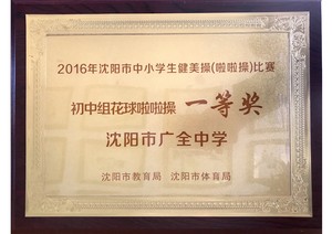 2016年沈阳市中小学生健美操（啦啦操）比赛初中组花球啦啦操
一等奖